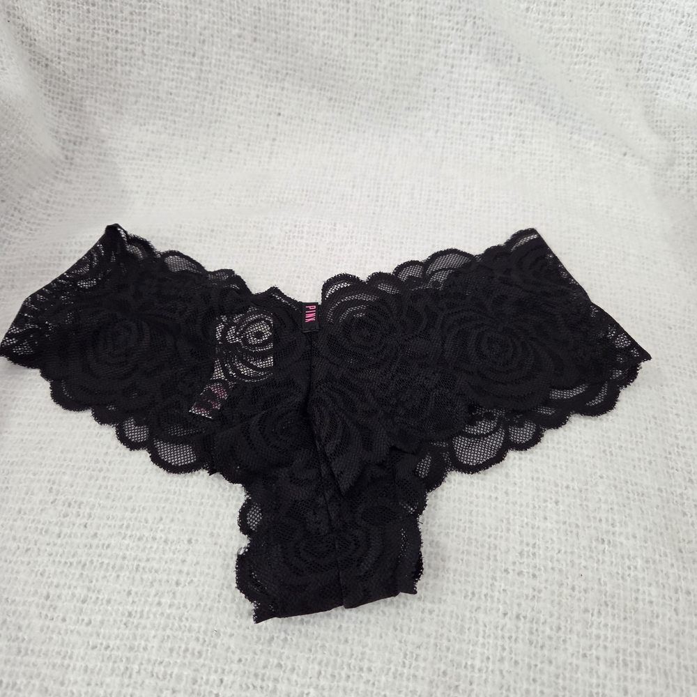 PINK Victoria's Secret Black Lace Panties